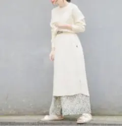 LOWRYS FARMワッフルワンピースオフホワイト