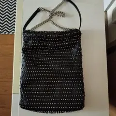 黒ベルベット パーティーバッグ zara - メルカリ