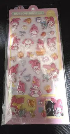 マイメロディ　ぷくぷくシール　ボンボンドロップシール風