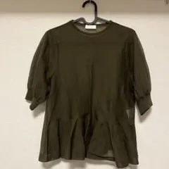 Ballsey オリーブ フレア半袖トップスのサムネイル