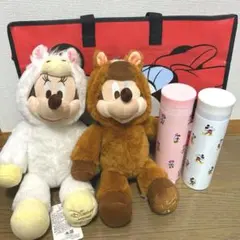 ディズニーストア ミッキー ミニー 干支　ぬいぐるみ ステンレスボトル ①