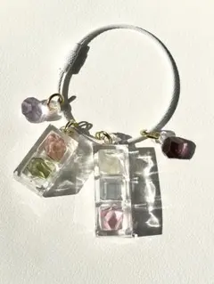 琥珀糖　2ボックス　キーリング　ハンドメイド　レジン