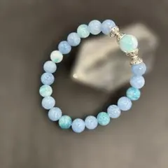 パワーストーンアクアマリン×ラリマーブレスレット　女性用サイズ
