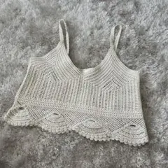 H&M レディース キッズ ビスチェ Sサイズ かわいい お洒落 オフホワイト