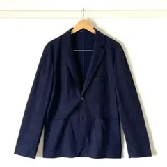 【美品】エディフィス ポリリネンテーラードジャケット L 紺 メンズ 軽量 薄手