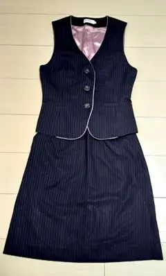 enjoy ネイビーストライプ スカートスーツ