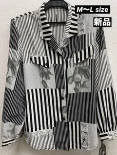 ユニークなデザインの長袖シャツ　モード系