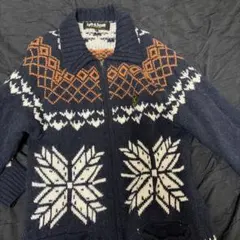 Lyle & Scott ネイビー ジップアップニット M