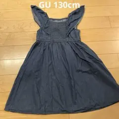 GU 130cm ノースリーブデニムワンピース