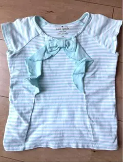 ケイトスペード　キッズ　Tシャツ　半袖　トップス　水色　ボーダー　100