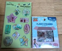 セリア　トイストーリー　フレークステッカー　エンボス加工　ピーターパンウォーター