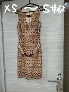 AFTERYOU　ベージュ＆ブラウン 　ノースリーブワンピ　大幅値下しています