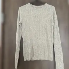 グレー リブ編み 長袖ニット　フリークスストア