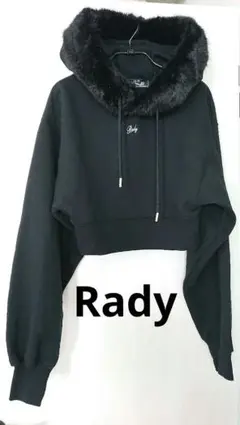 rady ファー付きブラックパーカー