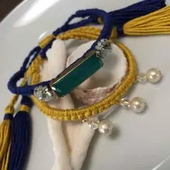 ミサンガブレス☆ビジュー付き☆2本セット☆