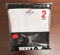 Hanes BEEFY-T Tシャツ 長袖 Lサイズ 白 2枚組のサムネイル