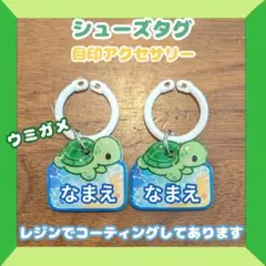 シューズタグ　カメ　うわぐつタグ　ネームタグ　上履き　入園準備　靴タグ　靴の名札