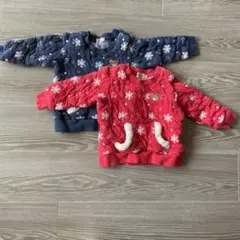 ミキハウス　雪の結晶柄 トレーナー 2点セット