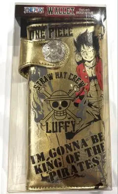 新品未使用　ONE PIECE ルフィ　長財布 ウォレット　ゴールド　ワンピース