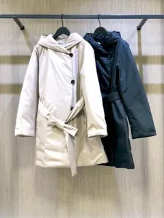 theory luxe 23AW フード付きミドル丈ダウンコート　黒　40