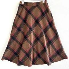 ドレスキップ　チェックスカート　フレアスカート　ロングスカート　ゴムウエスト