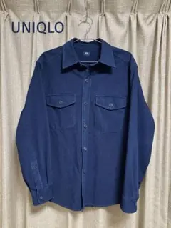 【未使用】ユニクロデニムジャージーオーバーシャツブルーSサイズ