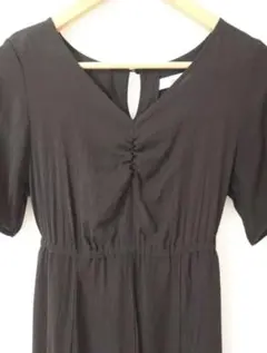 Discoatロングワンピース ブラック 半袖 Ｆサイズ