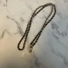 スマホショルダーストラップ チェーン ブラック ゴールド