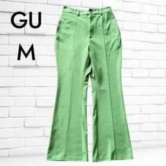 GU フレアパンツ　黄緑　Mサイズ