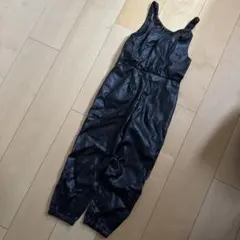 ZARA kidsレザーブラック オーバーオール 122cm