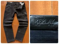 ★REPLAY ANBASS ハイパーフレックス ダメージ加工 ストレッチデニム