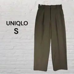 《UNIQLO》タックワイドパンツ 56 OLIVE S