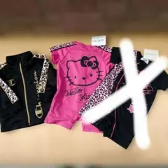 希少新品タグ付き！平成レトロ　ヒョウ柄キティちゃんベビーロンパース