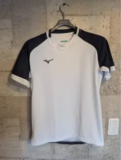 Mizuno バレーボール シャツ Lサイズ ホワイト/ネイビー