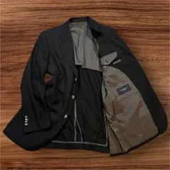 一点物 バーバリーロンドン 紺ブレ 金ボタン テーラードジャケット シルク混