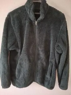 ユニクロ ファーリーフリースフルジップジャケット ダークグリーン Lサイズ