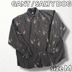 【GANT / SALTY DOG】長袖シャツ ゴルフ総柄 ハウンドトゥース Mのサムネイル