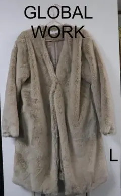 GLOBAL WORKファーコート/M/ポリエステル/Lサイズ良品