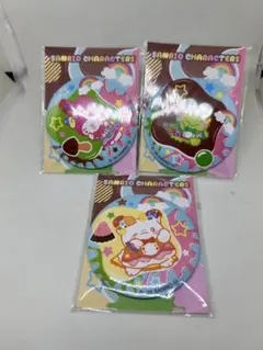サンリオキャラクター 缶バッジ 風ミラー3個セット