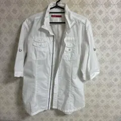 ☆初夏セール☆【RIELABO】(FOR MEN) 五分袖白シャツ