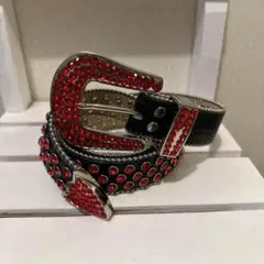 48INCH Y2K Swarovski Studs Leather Belt
