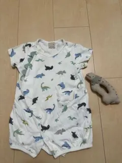 petit main おまけ付き　ロンパース F (50-70) 恐竜デザイン