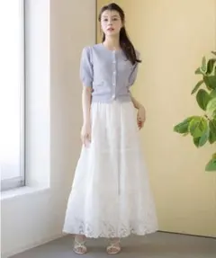 Noela ノエラ　刺繍切替フレアスカートのサムネイル