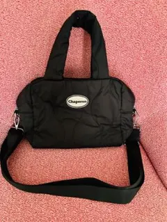 チャンピオン　ブラックキルティングショルダーバッグ