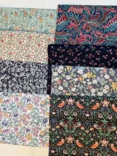 017 リバティプリントビンテージカットクロス8種 ブルー系