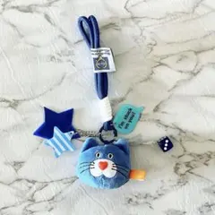 mojojojoぬいぐるみマスコット　じゃらじゃらキーホルダー ガチャ 青い猫