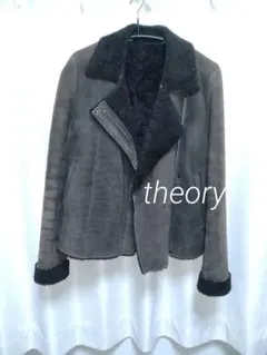 theory 羊革 リアルムートン ジャケット S ブラック セオリー