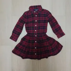 Polo Ralph Lauren 赤黒チェック ワンピース 3T(100cm)