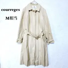 クレージュ シルク混 スプリングコート ロング丈 ベージュ M相当 ベルト付き