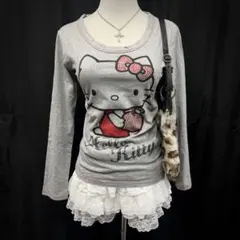 平成ギャル　y2k Hello Kitty ロンT 長袖　Tシャツ　キティ